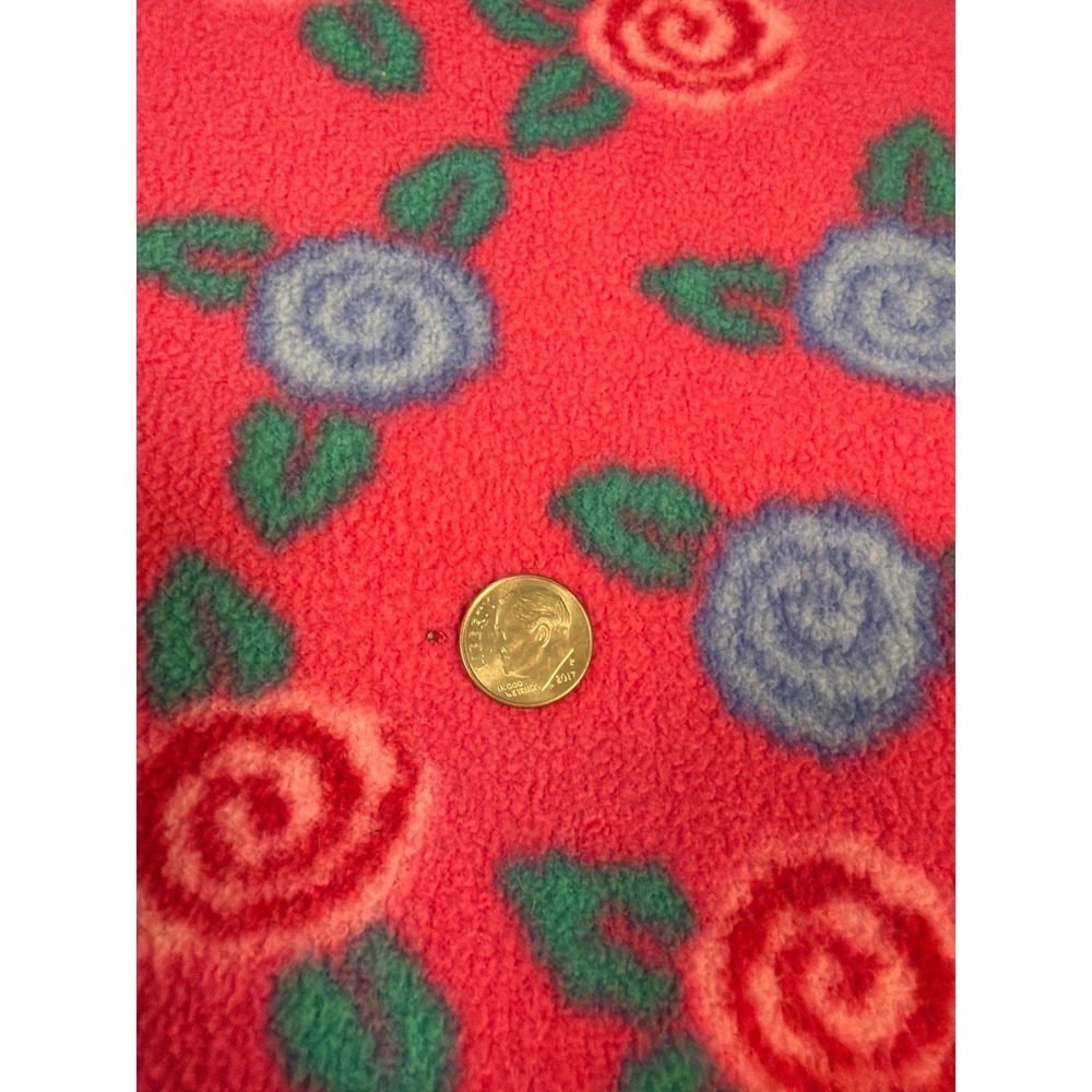 Gymboree Vintage Fleece Baby Blanket Pink Blue Rose Floral Print One Size - Picture 7 of 7